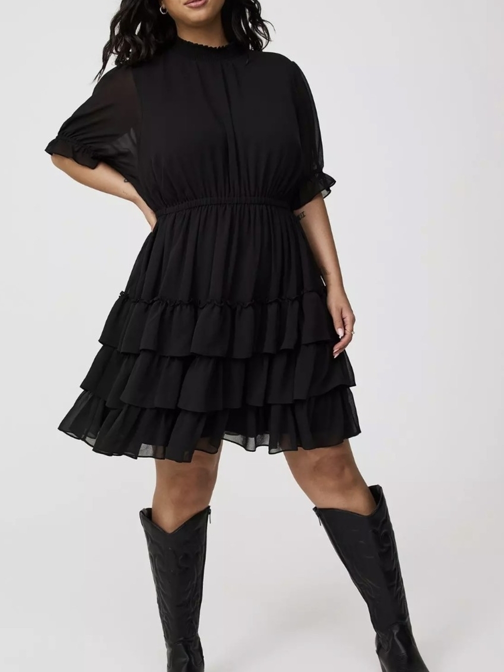Torrid Mini Puff Sleeve Smocked Dress